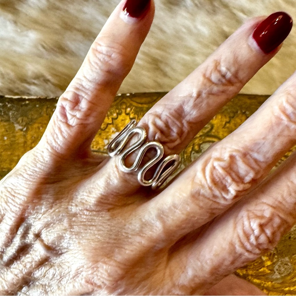 EUC Reveka Rose sterling silver Wiggle ring 6-6.25 - Picture 4 of 11